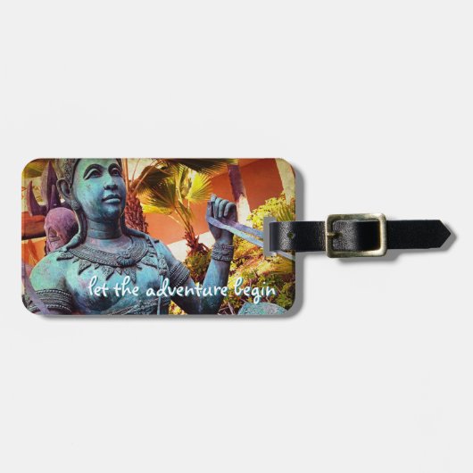 Asian Warrior Blue Statue Lasse den Adventure Begi Gepäckanhänger