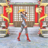 Asian Warrior Maiden Aufkleber (Vorderseite)