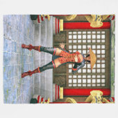 Asian Warrior Maiden Fleecedecke (Vorderseite (Horizontal))