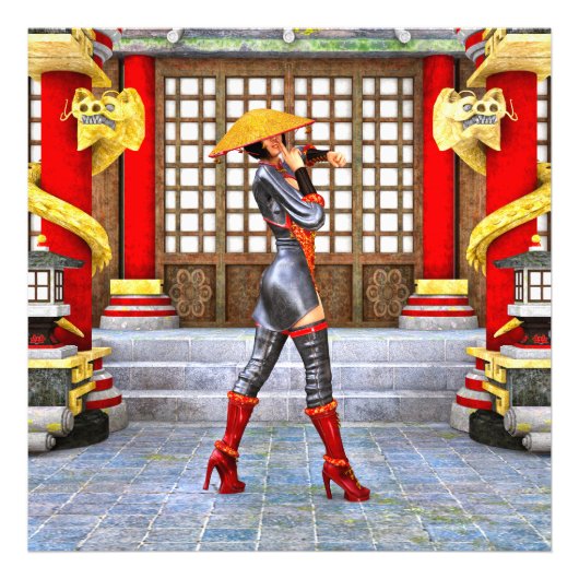 Asian Warrior Maiden Fotodruck (Vorne)