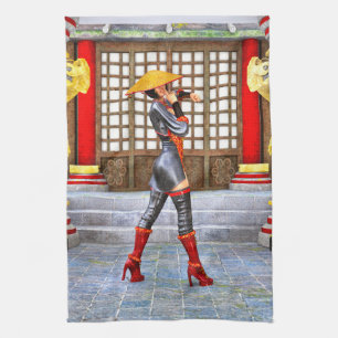 Asian Warrior Maiden Geschirrtuch