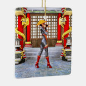 Asian Warrior Maiden Keramikornament (Rechts)