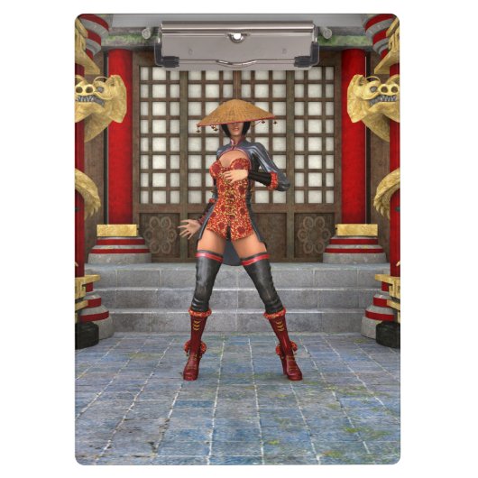 Asian Warrior Maiden Klemmbrett (Vorderseite)