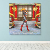 Asian Warrior Maiden Leinwanddruck (Insitu (Holzboden))