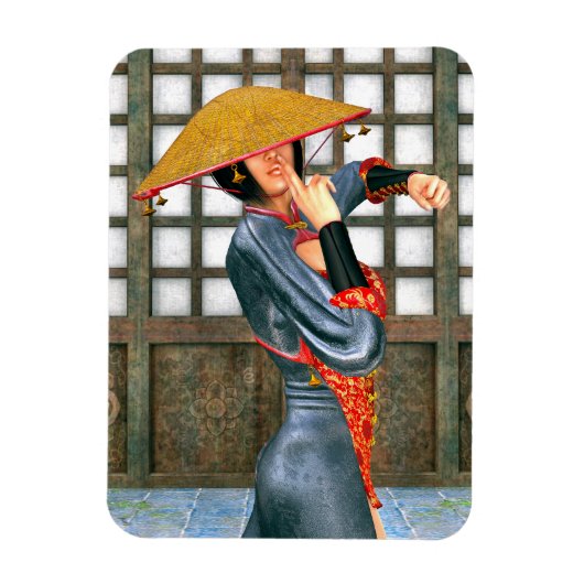 Asian Warrior Maiden Magnet (Vertikal)