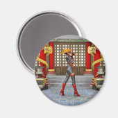 Asian Warrior Maiden Magnet (Vorderseite/Rückseite)