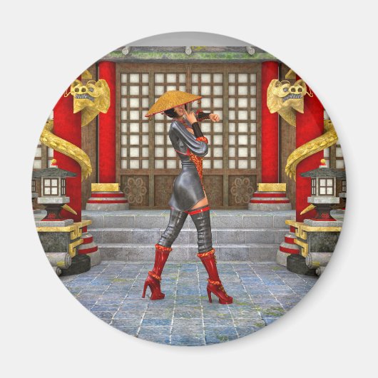 Asian Warrior Maiden Magnet (Vorne)