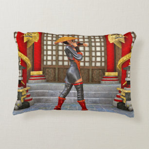 Asian Warrior Maiden Zierkissen