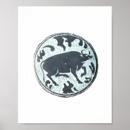 Asian Water Buffalo Design Poster