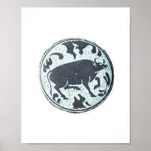 Asian Water Buffalo Design Poster