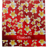 asian, yellow, white, bloom, bright, gold, floral duschvorhang (Vorderseite)