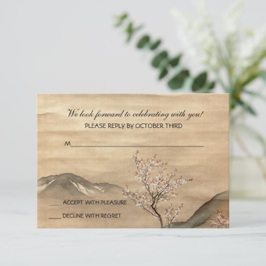 Asiana Response Card Einladung (Stehend Vorderseite)