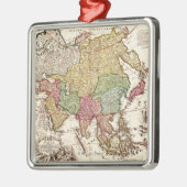 AsiaPanoramic MapAsia 6 Silbernes Ornament (Links)