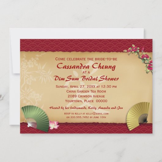 Asiat lockert Brautparty auf Einladung (Vorderseite)