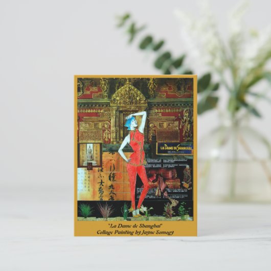 Asiatisch-ähnliche Postkarte mit ursprünglicher (Stehend Vorderseite)