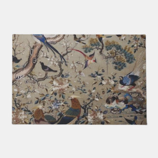 Asiatisch,antik,seide,gemalt,natur,Vögel,Vintag,c Fußmatte