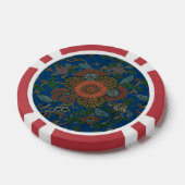 Asiatisch-blaues Lüftermuster Pokerchips (Einzeln)