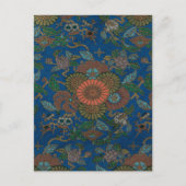 Asiatisch-blaues Lüftermuster Postkarte (Vorderseite)