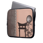 Asiatisch-braune Torii-Bambuskunst Laptopschutzhülle (Vorderseite Links)