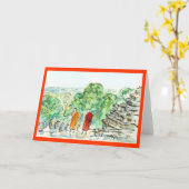 Asiatisch-buddhistische Mönch-Grußkarte oder Mitte Karte (Gelbe Blume)