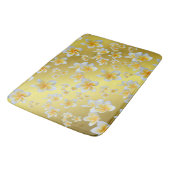 asiatisch, gelb, weiß, blühend, hell, gold, blumen badematte (Schrägansicht)