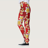 asiatisch, gelb, weiß, blühend, hell, gold, blumen leggings (Links)