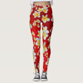 asiatisch, gelb, weiß, blühend, hell, gold, blumen leggings (Vorderseite)