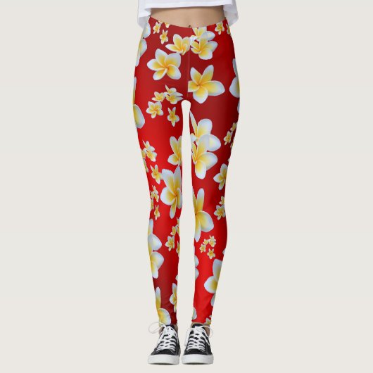 asiatisch, gelb, weiß, blühend, hell, gold, blumen leggings (Vorderseite)