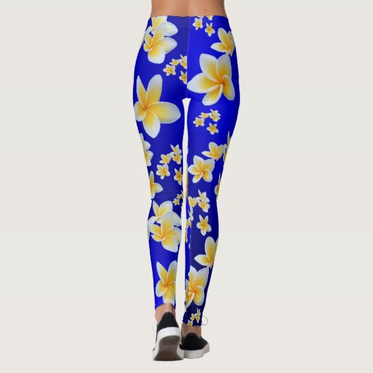 asiatisch, gelb, weiß, blühend, hell, gold, blumen leggings (Rückseite)