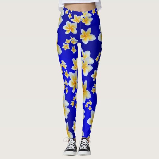 asiatisch, gelb, weiß, blühend, hell, gold, blumen leggings (Vorderseite)