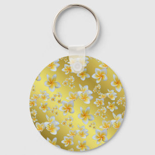 asiatisch, gelb, weiß, blühend, hell, gold, blumen schlüsselanhänger