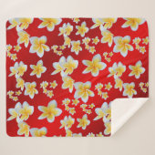 asiatisch, gelb, weiß, blühend, hell, gold, blumen sherpadecke (Vorderseite (Horizontal))