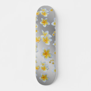asiatisch, gelb, weiß, blühend, hell, gold, blumen skateboard
