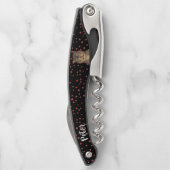 Asiatisch gestreifte Tigerzähne rote Punkte schwar Kellnermesser (Rückseite)