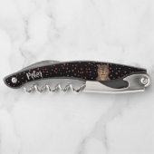 Asiatisch gestreifte Tigerzähne rote Punkte schwar Kellnermesser (Rückseite)