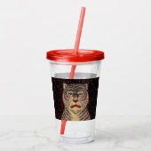 Asiatisch gestreiftes Tiger Head Fierce Face Red D Acryltrinkbecher (Rückseite)