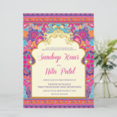 Asiatisch - Hochzeit - Henna - Mehndi - Einladung (Stehend Vorderseite)