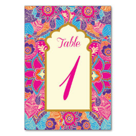 Asiatisch - Hochzeit - Henna - Mehndi - Tischnumme Tischnummer