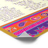 Asiatisch - Hochzeit - Henna - Sitzplan für Tische Poster (Ecke)