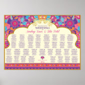 Asiatisch - Hochzeit - Henna - Sitzplan für Tische Poster (Vorne)