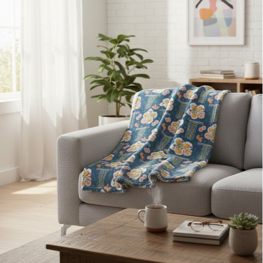 Asiatisch Inspiriert Fleece Blanket mit Noodles