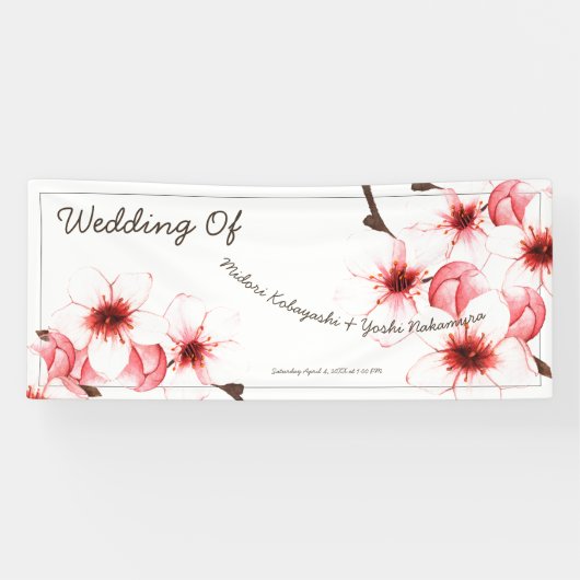 Asiatisch Inspirierte Hochzeit von Cherry Blossom Banner (Horizontal)