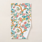 Asiatisch Inspirierte Muster, farbenfrohe Blume Vö Badhandtuch Set (Handtuch)