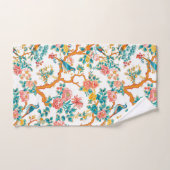 Asiatisch Inspirierte Muster, farbenfrohe Blume Vö Badhandtuch Set (Handtuch)