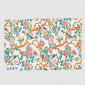 Asiatisch Inspirierte Muster, farbenfrohe Blume Vö Golfhandtuch (Horizontal)