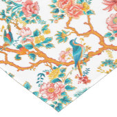 Asiatisch Inspirierte Muster, farbenfrohe Blume Vö Kurzer Tischläufer (Ecke)