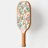 Asiatisch Inspirierte Muster, farbenfrohe Blume Vö Pickleball Schläger (Links)