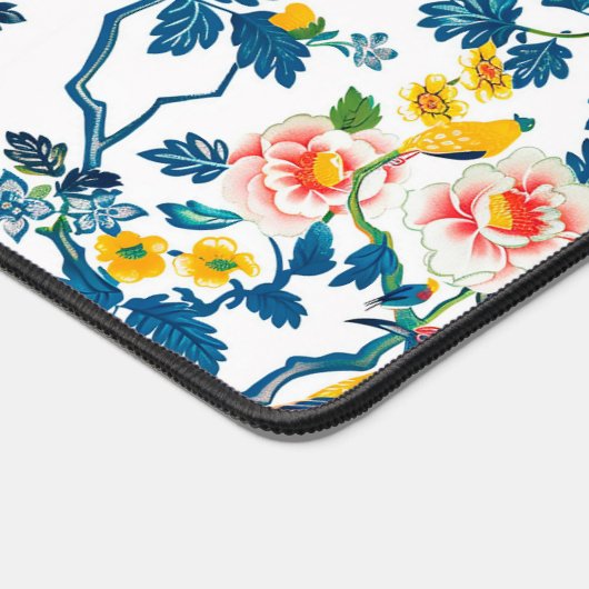 Asiatisch Inspirierte Muster, farbenfrohe Blume Vö Schreibtischunterlage (Ecke)