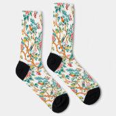 Asiatisch Inspirierte Muster, farbenfrohe Blume Vö Socken (Rechts)