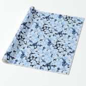 Asiatisch-Japanische Blaukirschenbroschüre Geschenkpapier (Ungerollt)